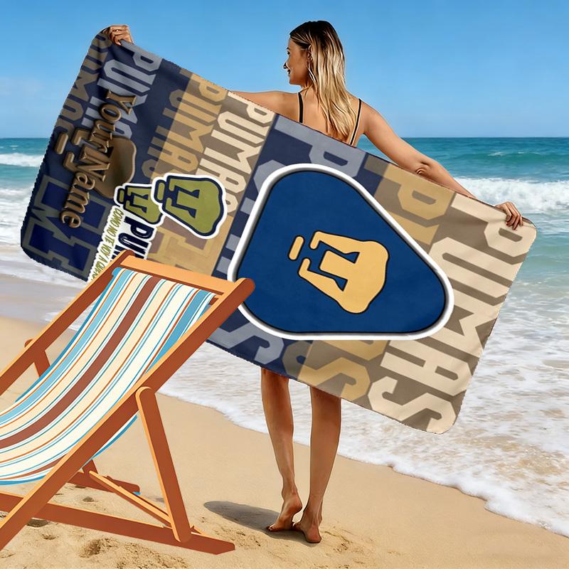 Name Custom Pumas Fc Print Beach Towel, Large Soft Quick Dry Towel for Beach Camping Swimming