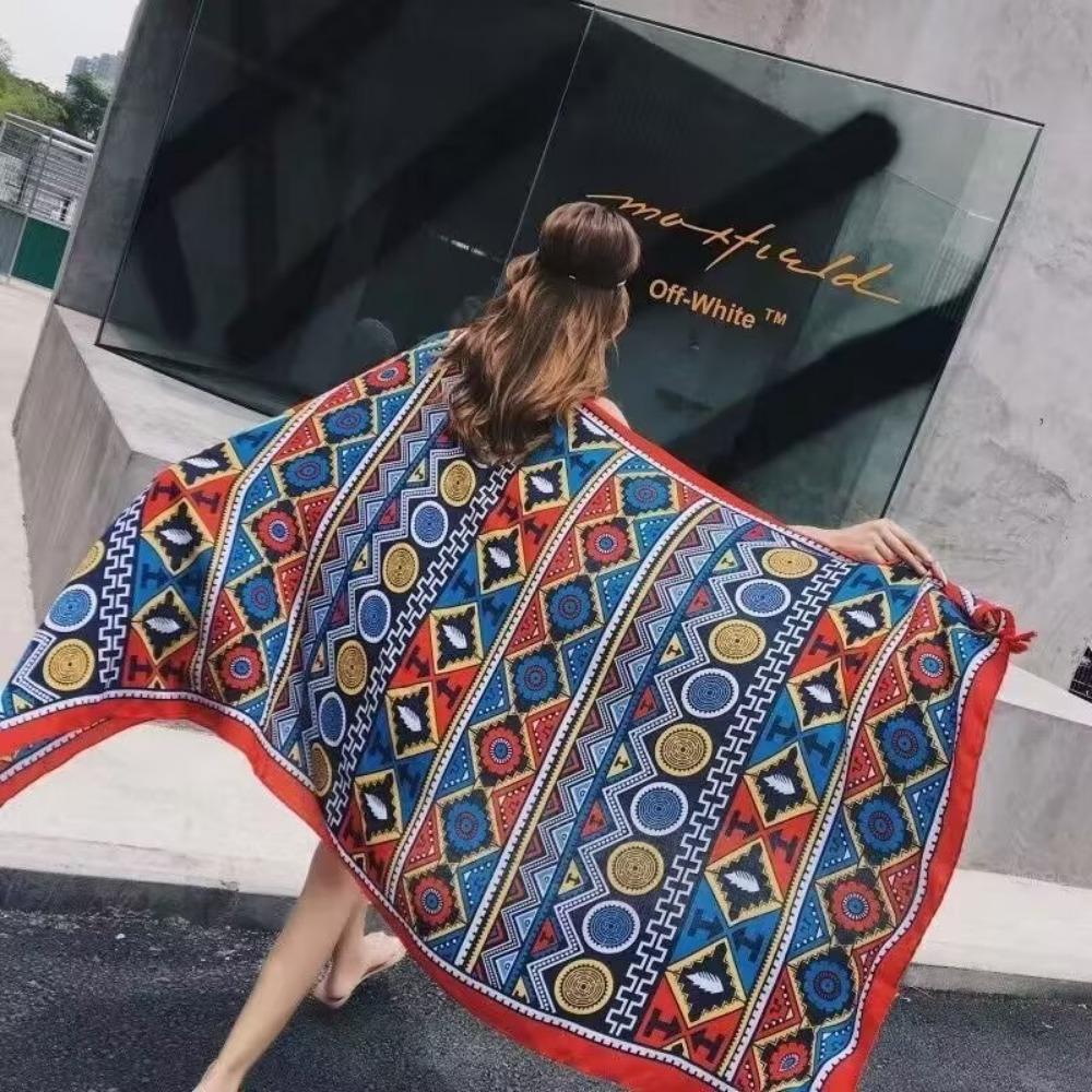 Chaka Salt Lake Great Northwest Tourism Ethnic Style Scarf Silk Scarf Women'S Summer Seaside Beach Shawl Sunscreen Thin