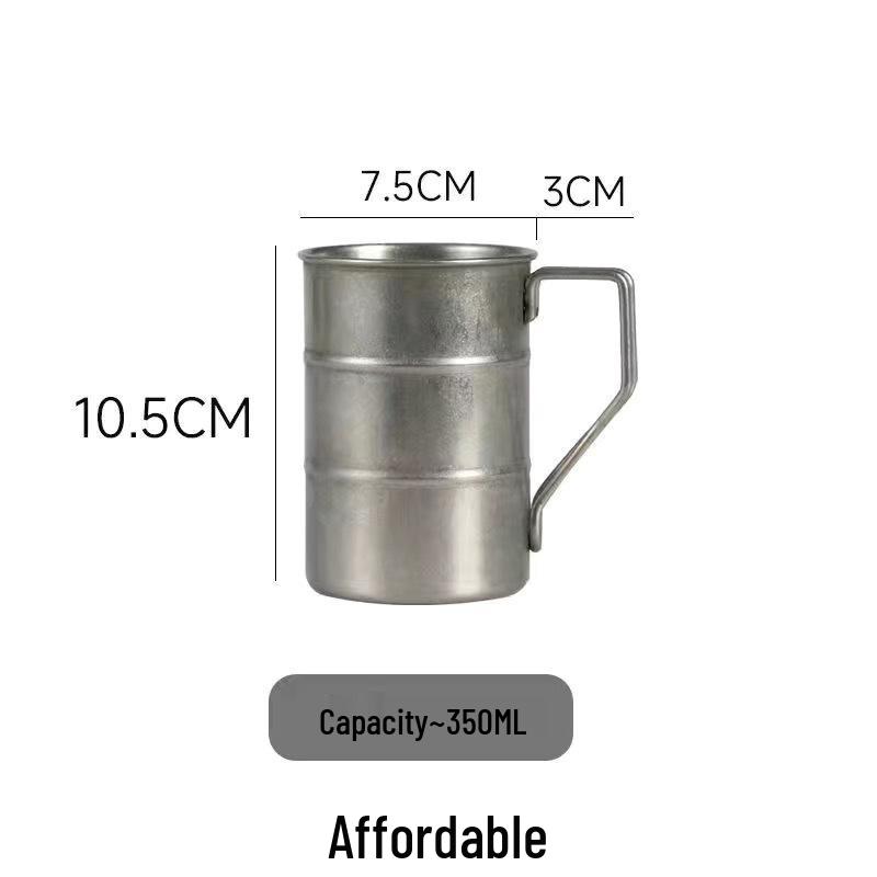Stainless Steel Frosted Retro Camping Mug - Vintage Coffee, Water, Picnic & Beer Cup