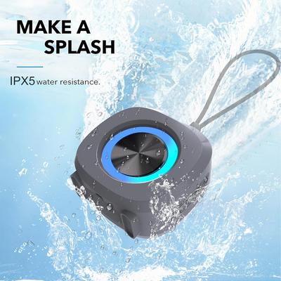Speaker, Small Portable Bluetooth Wireless IPX5 Waterproof Shower Speaker,Loud Stereo Sound Deep Bass,TWS Paire, RGB Lights,Long Playtime for Outdoor