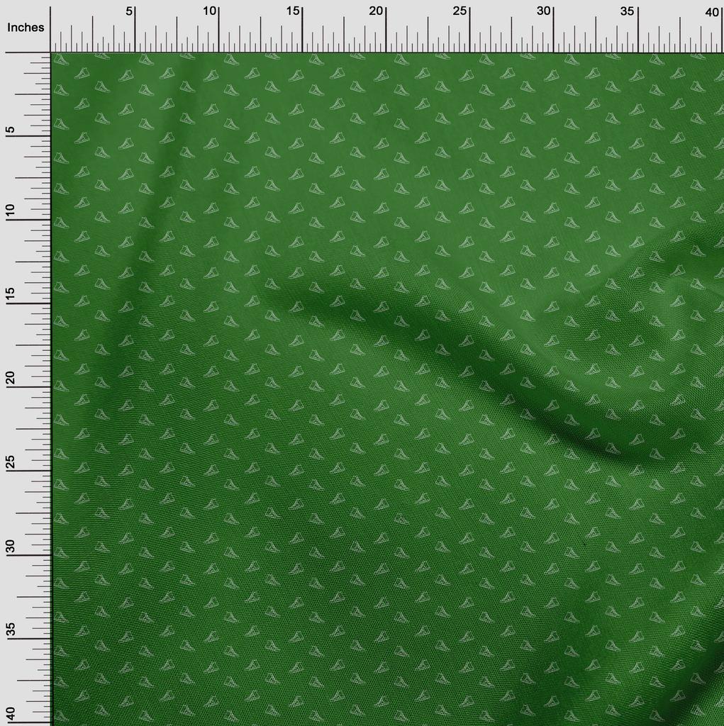 oneOone Cotton Flex Green Fabric Shoes Diy Clothing Quilting Fabric Print Fabric By Yard 40 Inch