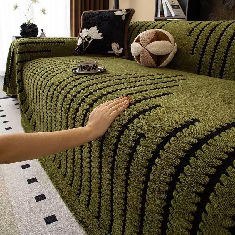 LISM Luksusowy Pluszowy Pokrowiec na Sofę Odporny na Zadrapania