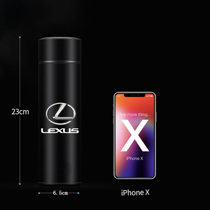 Smart termosmugg för bil 500 ml Bärbar temperaturvisning Vattenflaska för LEXUS ES LS UX NX RZ RX LC IS GX Lexus Biltillbehör