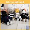 Wear Cool Clothes Cat Cartoon Plush Doll With Pp Cotton Filling For Backpack Decoration