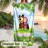 Masha and the Bear Beach Towel, Personalized Custom Text, Quick Dry Soft Large Towel For Swimming Pool Travel