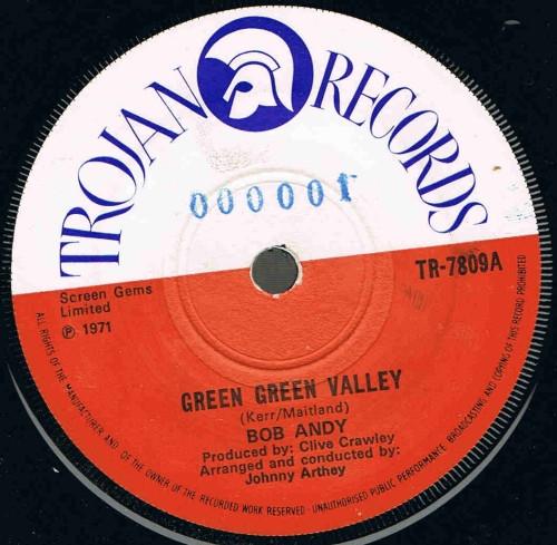 

7inch Record BOB ANDY Peace Of Mind Green Green Valley TR7809 TROJAN RECORDS 1971 UK Reggae Ska Dub Used