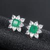 Jewelry Emerald Stud Earrings Vintage Earrings Elegant Women'S Simple Earrings