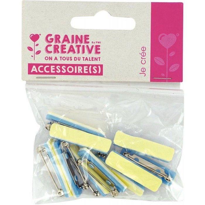 Klebebrosche - Piwi - 10 x 30 mm - 10er Set - Selbstklebend - Kreative Hobbys