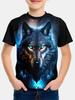 Cool Wolf Boy T-Shirt Tiger 3D Print Kids Short Sleeves Casual Comfortable Boys' Top Tees Outdoor Breathable Lightweight Clothes