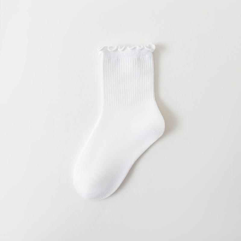 

Children Socks with Ruffled Cuff Soft Cotton Blend Breathable Ribbed Design Comfortable Fit for Everyday Wear XL