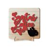 Santa Coffee Cafe Decors Sign Farmhouse Coffee Bar Wood Signs Cafe Wooden Table Centerpieces for Home Kitchen Decors