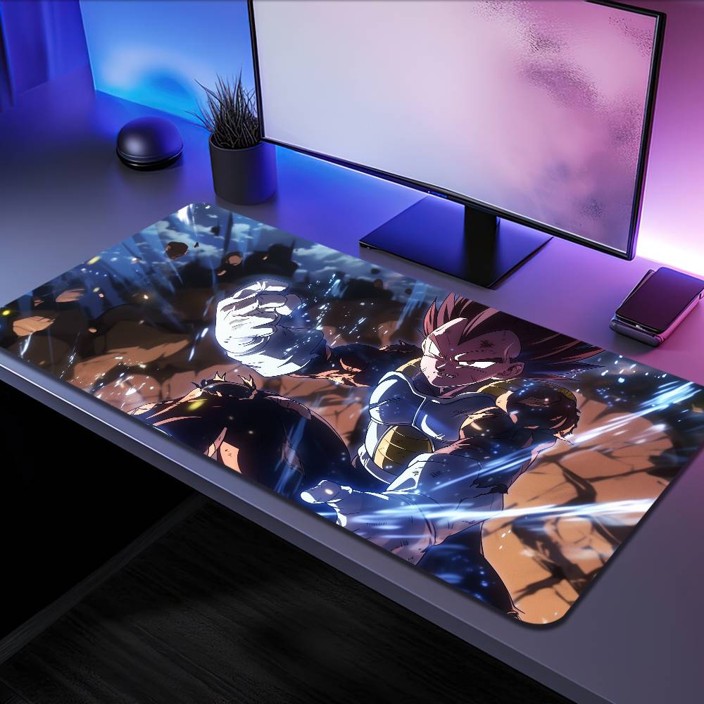 Large Desk Mat Keyboard Ergonomic Dragon Ball Anime Vegeta Mousepad Office Rubber PC Non-slip Anti-fray Home Custom Game