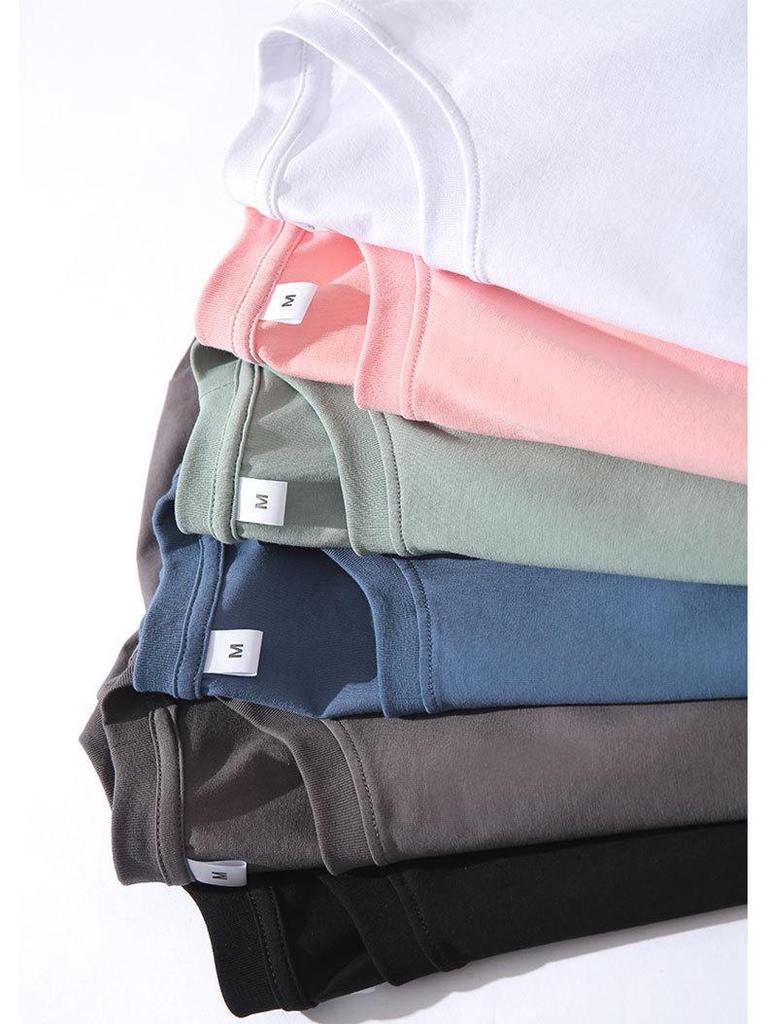 Men's Summer White Ice Silk Cotton Short-Sleeve T-Shirt - Solid Color Inner Wear 