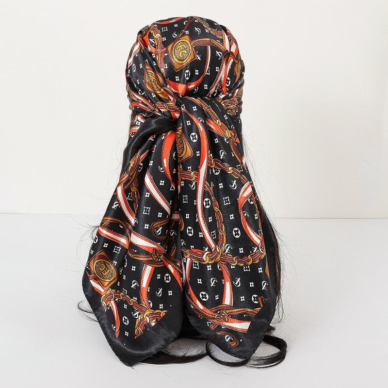New cashew print silk scarf women's trend versatile shawl satin headscarf 90 square scarf scarf women