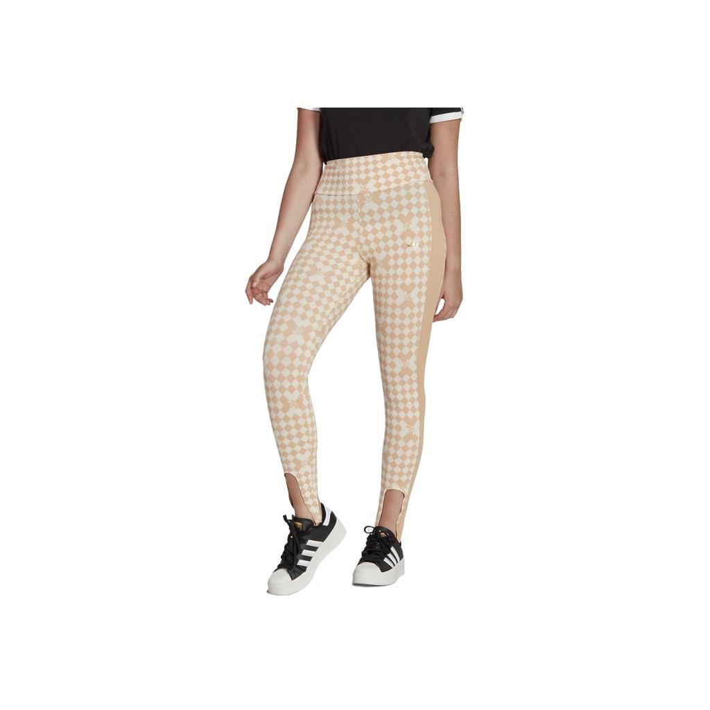 adidas Ski Chic Allover Print Tights Women Tights Yellow White IA3916
