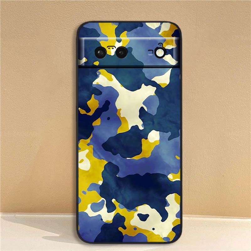 

Creative camouflage pattern Phone Case For Google Pixel 10 9a 9 8A 8 7 7A 6 6A Pro XL 2024 5G Black Soft TPU Silicone Google Pixel 6a