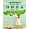 SucceBuy 9-Activities Crocodile Kids Busy Hanging Board Toy Montessori Early Learning Puzzle Decor Panels Toys for Children Gift