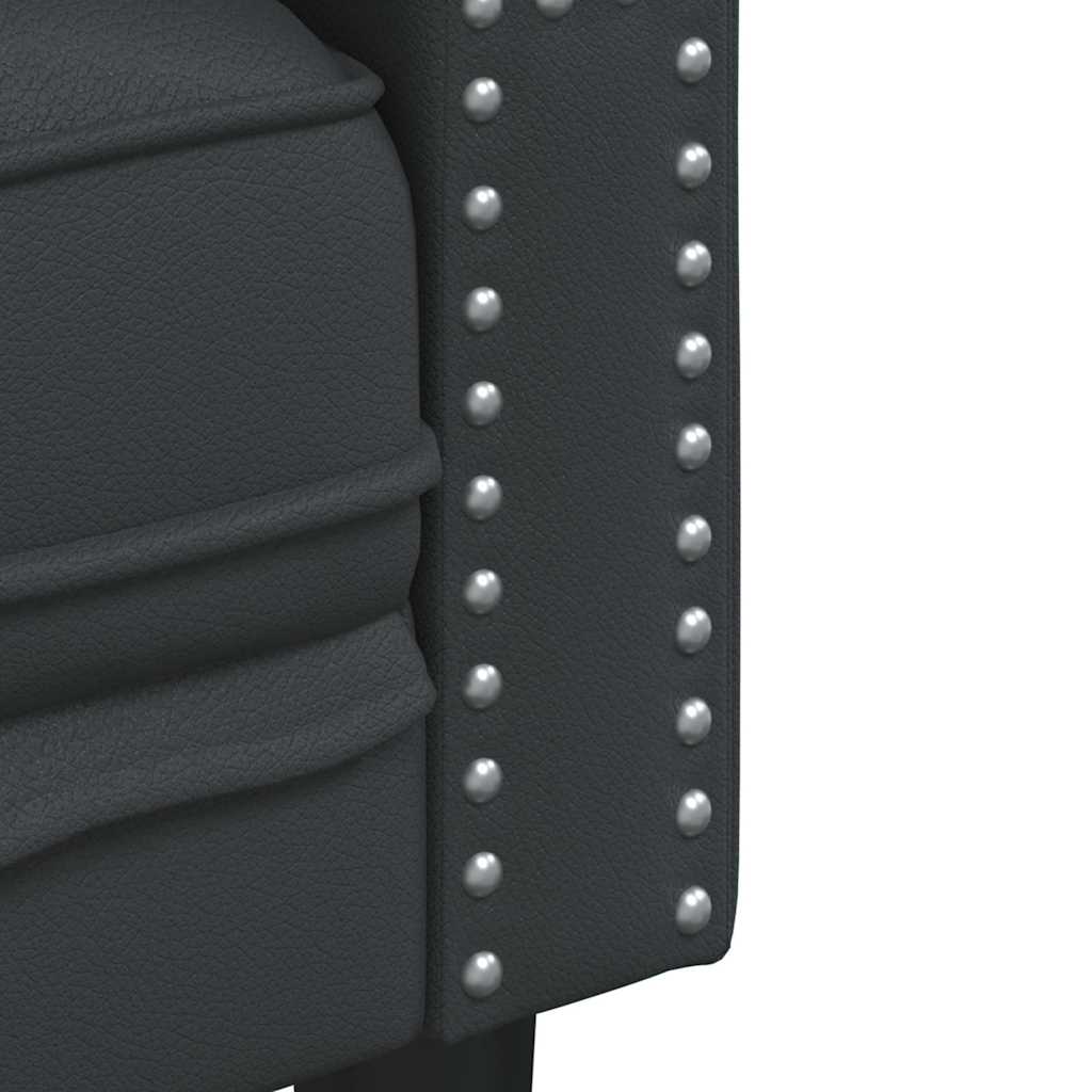 Vidaxl Chesterfield Armchair, Black, Upholstered In Faux Leather