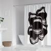 1pc Bold Modern Art Abstract Digital Print Shower Curtain - Polyester, Black & White Lips Design, Machine Washable, Includes Hoo