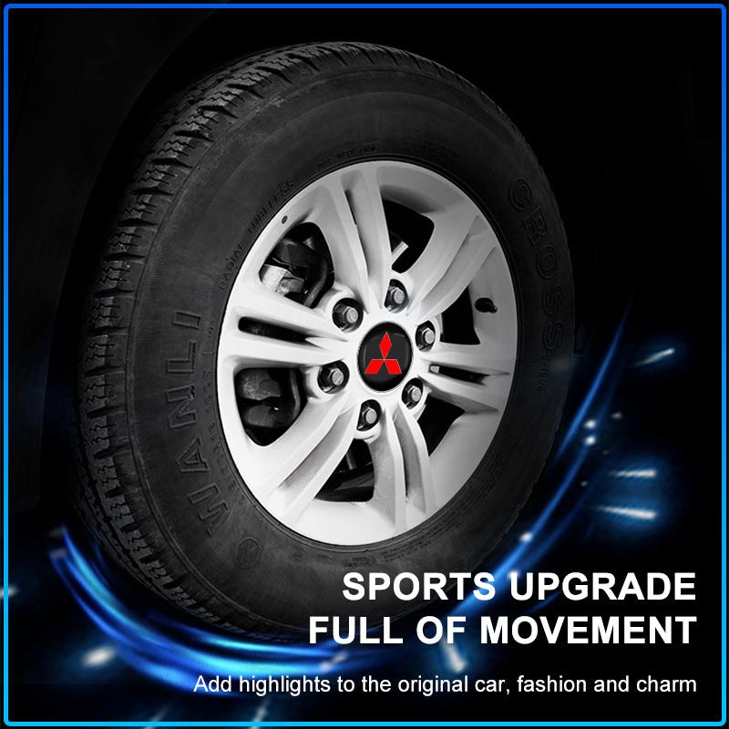 For Mitsubishi Lancer 7 8 I200 Pajero Montero Sport Outlander ASX Mirage Eclipse4Pcs 60MM Car Wheel Center Hub Cap Car Accessories