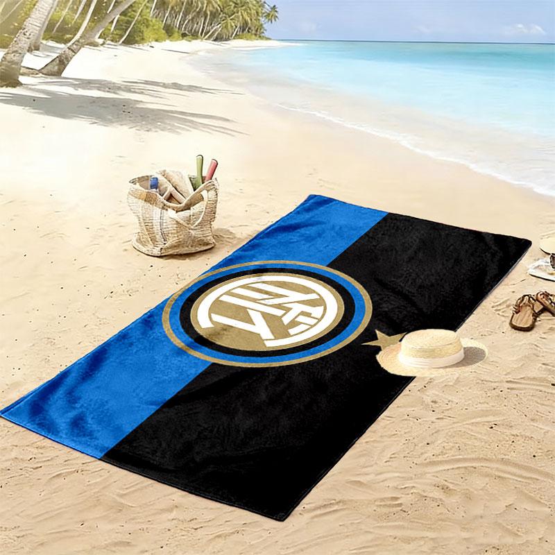 FC Internazionale Milano Print Beach Towel, Large Soft Quick Dry Towel for Beach Camping Swimming