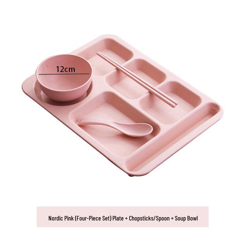 Nordic Wheat Straw 4-Compartment Lunch Plate Set
