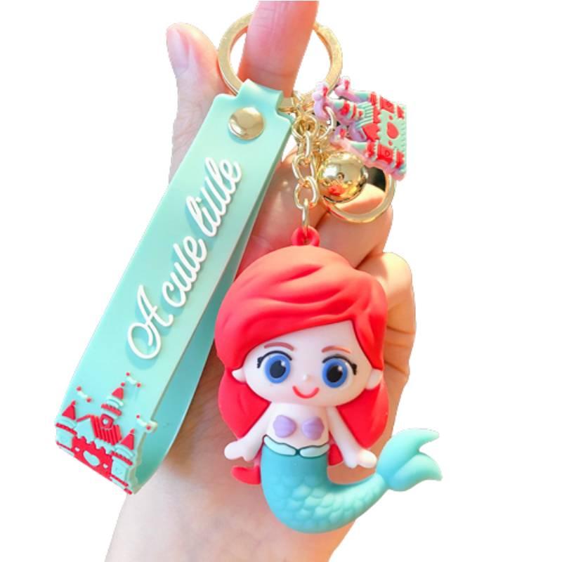 Cute Cartoon Castle Princess Keychain Pvc Action Figure Car Bag Pendant Wholesale Jg-y053