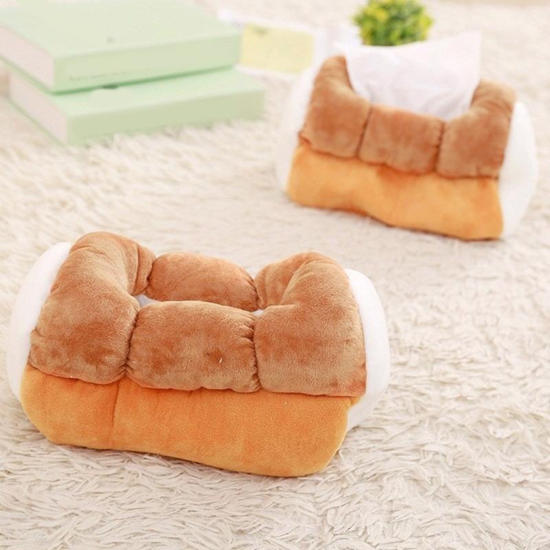 Funny Bread Shaped Tissue Storage Holder Soft Cotton Storage Box for Home Decor