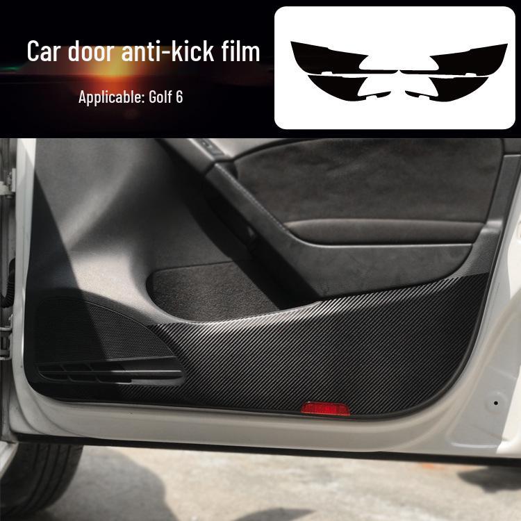 Golf 6 Mittelkonsole Anti-Kick Kohlefaser Aufkleber - Kratzschutz