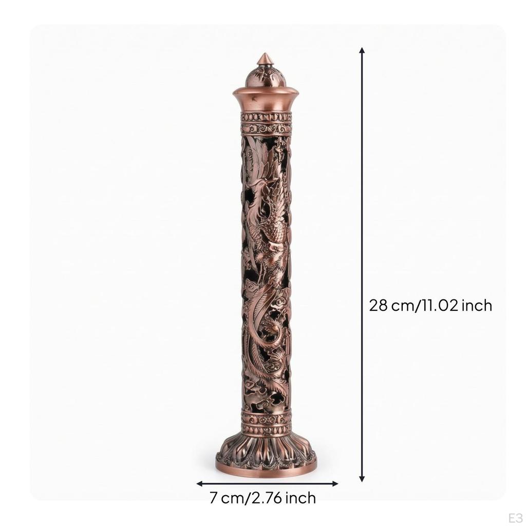 Vertical Scent Vessel Burner Decorative Alloy Classical Decor for Meditation,