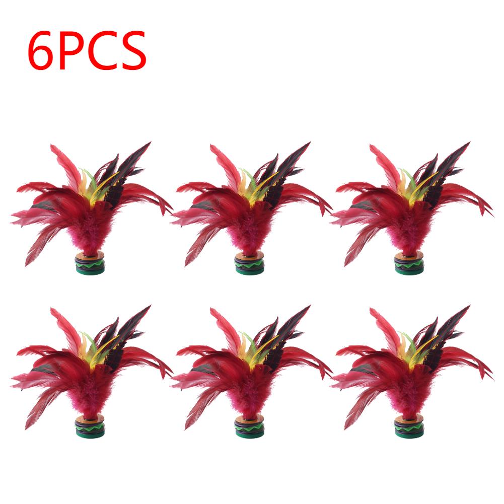 1-20Pcs 20cm Feather Jianzi Wear Resistant Chicken Feather Shuttlecock Portable Foot Kick Handwheel Feather Jianzi Outdoor Toy