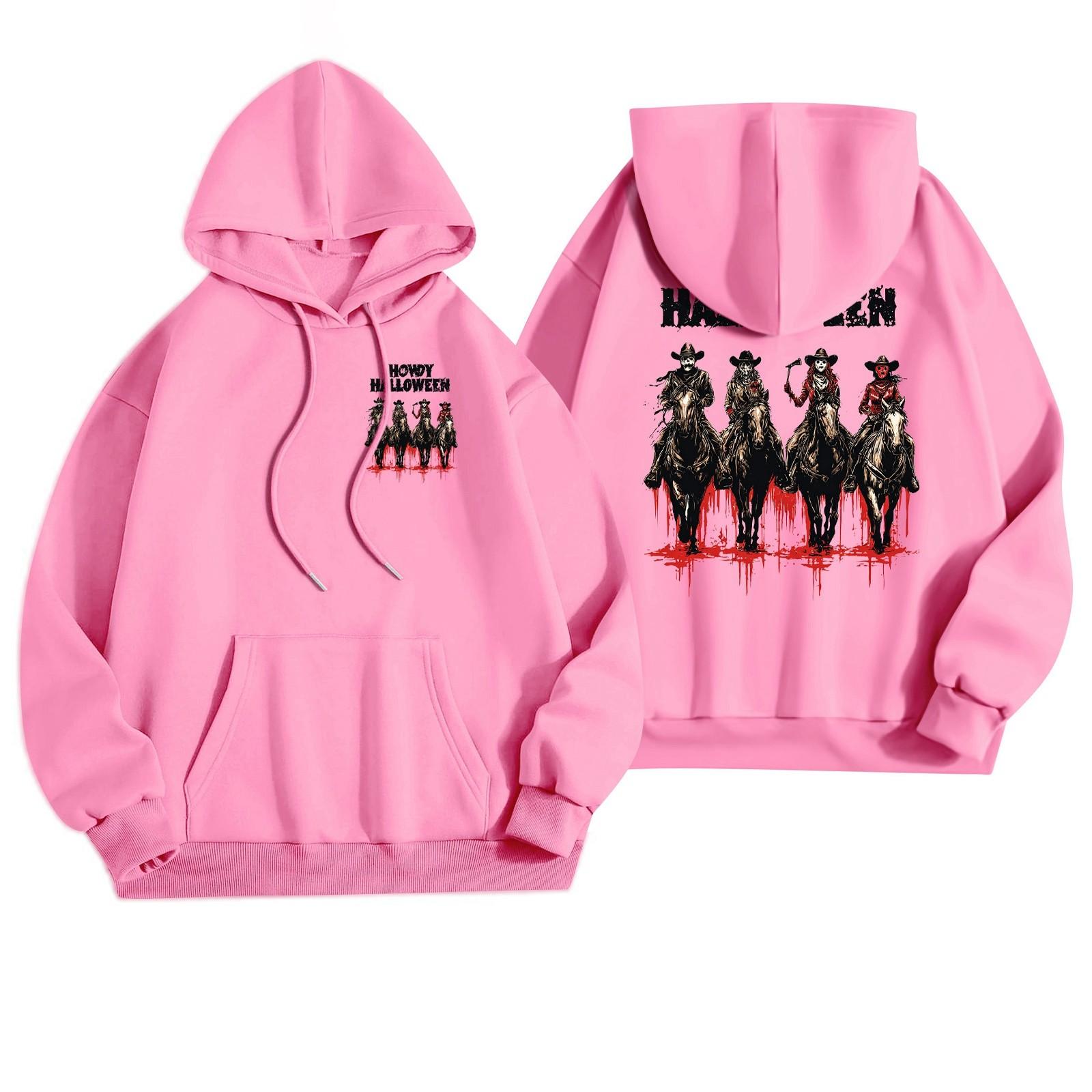 

Женская повседневная модная толстовка с капюшоном и карманами с принтом на Хэллоуин XXL