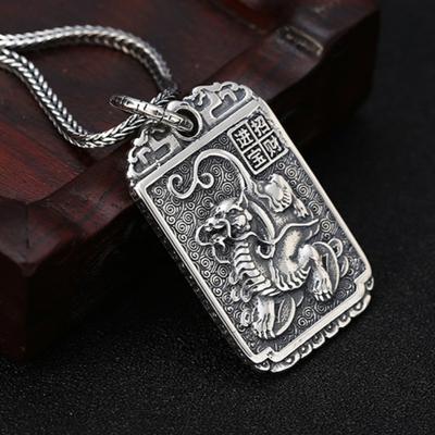 Fang Pai Pixiu Pendant Men's and Women's Necklaces Plated Trendy Retro Pendant Hanging Rope Jewelry