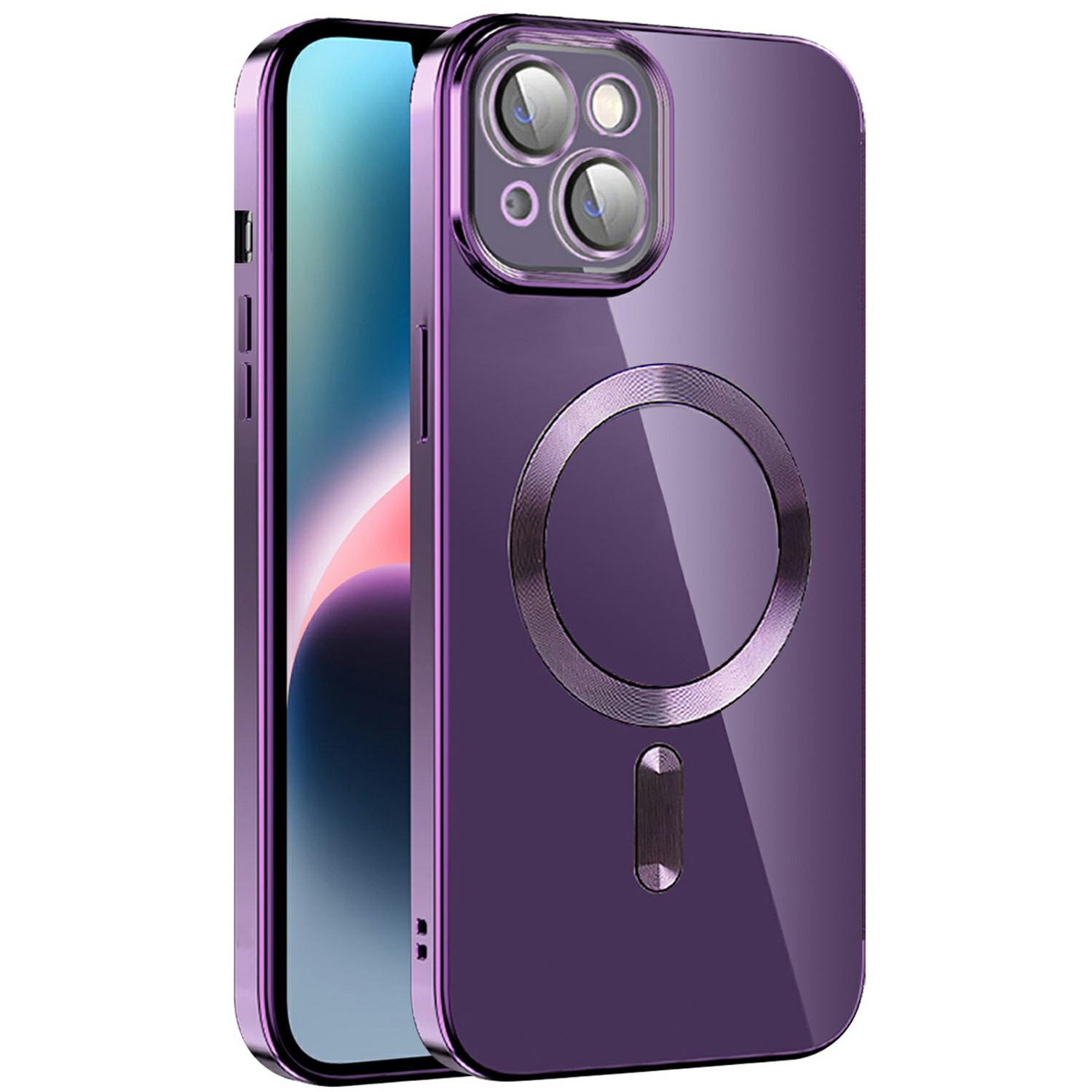 

For iPhone 15 Case Compatible with MagSafe TPU+PC Clear Back Cover Purple