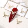 2Pcs Christmas Nail Design Set Christmas Bell Elk Sled Zircon Tree Nail Zircon Art