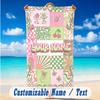 Floral Garden Theme Beach Towel Personalized Custom Name & Text Soft Quick Dry Beach Towel for Swimming Travel