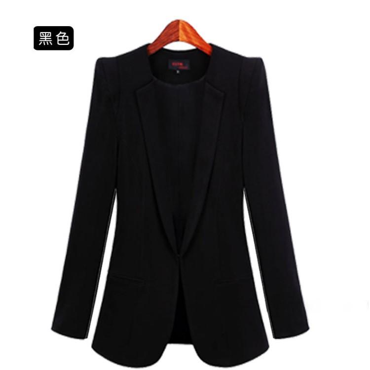 

Женский тонкий плиссированный однотонный маленький пиджак с длинными рукавами XS чёрный