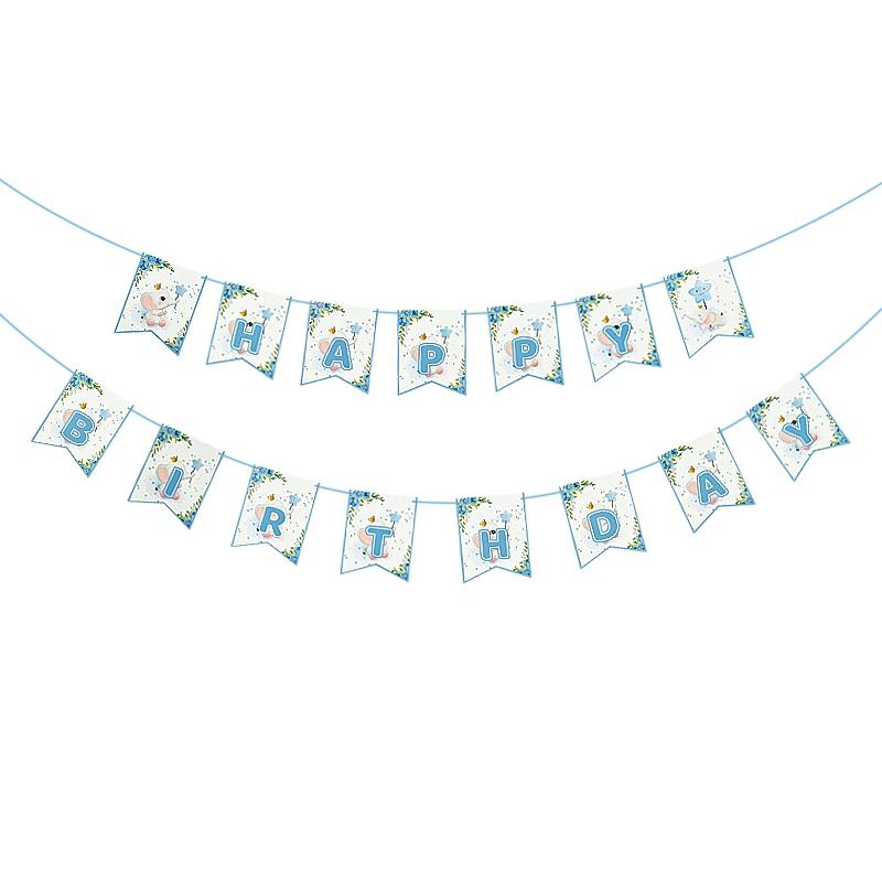 Blue Baby Elephant Disposable Tableware Set Paper Plate Cup Napkin Kids Boys 1st Birthday Party Decoration Baby Shower Supplies