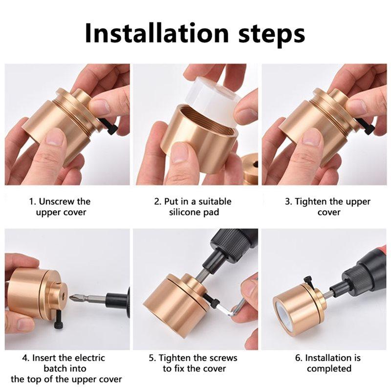 AAAF Máquina Eléctrica Portátil para Tapar Botellas Herramienta Ajustable para Apretar Tapones de Rosca Para Tapa Redonda/Tapa de Pulverizador de 10-50 mm Enchufe EU UE