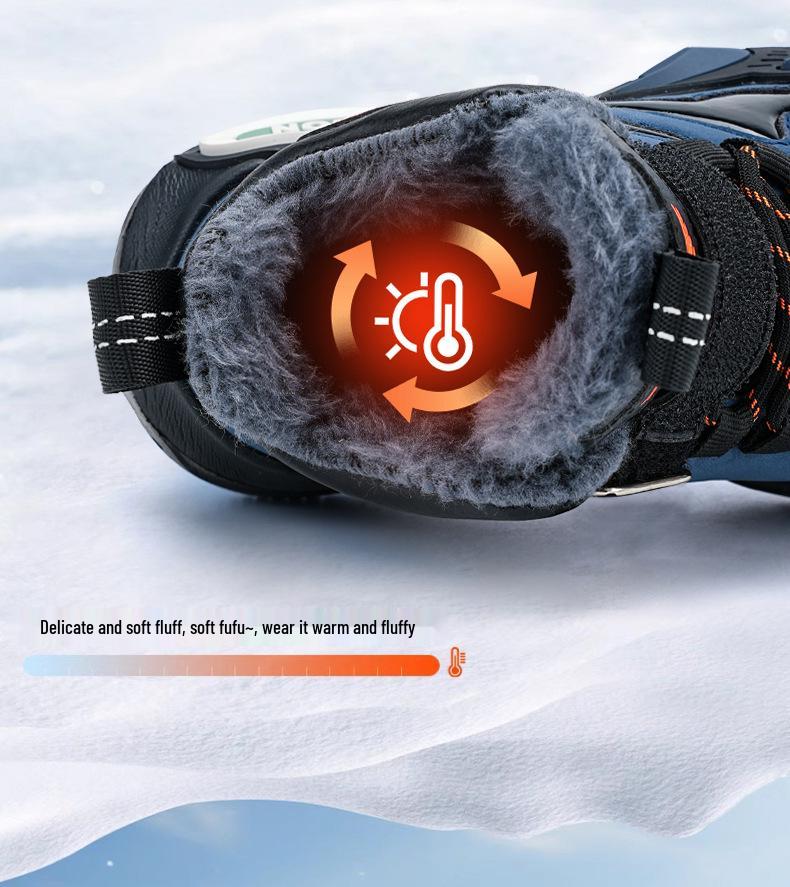 Boys' Winter Cotton Shoes with Plus Velvet for Warmth - Non-slip, Cold-resistant Sports Shoes for Kids