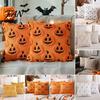 Unique Halloween Party Supplies Plush Pumpkin Cushion Cover, Throw Pillow 18 X Inch Washable Ghost Pattern Pillowcase Cute Soft Case for Spooky