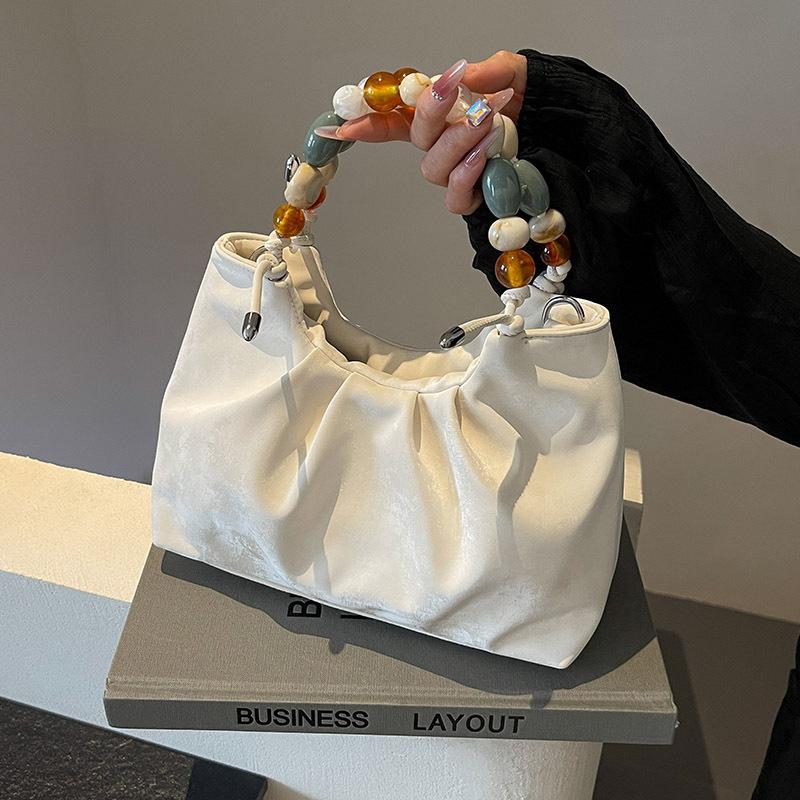 Exquisite Colorful Beaded Crossbody Bag  New Women's Soft PU Magnetic Buckle Closed Underarm Bags Leisure Vacation Handbag