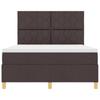 Boxspring Bed with Headboard Dark Brown 160 X 200 Cm Fabric