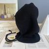 Knit Hoodie Hat for Students Adult Windproof Winter Balaclava Neck Protect Hat with Adjustable Size Warm Cycling Hat
