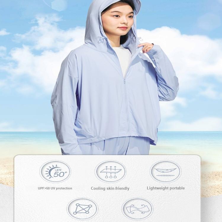 Adidas Urban Outdoor Solid Color Long Sleeve Dustproof Windproof Sun Protection Jacket Women Jacket Blue IP3956