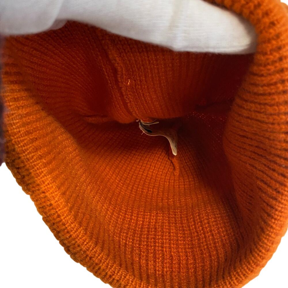 Hermes Gorro de Cashmere com Marca H Laranja Cashmere Feminino Usado