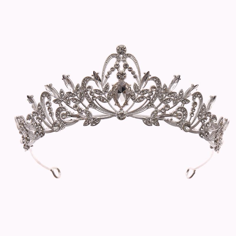Tuanming Korean Rhinestone Crown: Elegant Princess Headdress for Weddings and Photography.