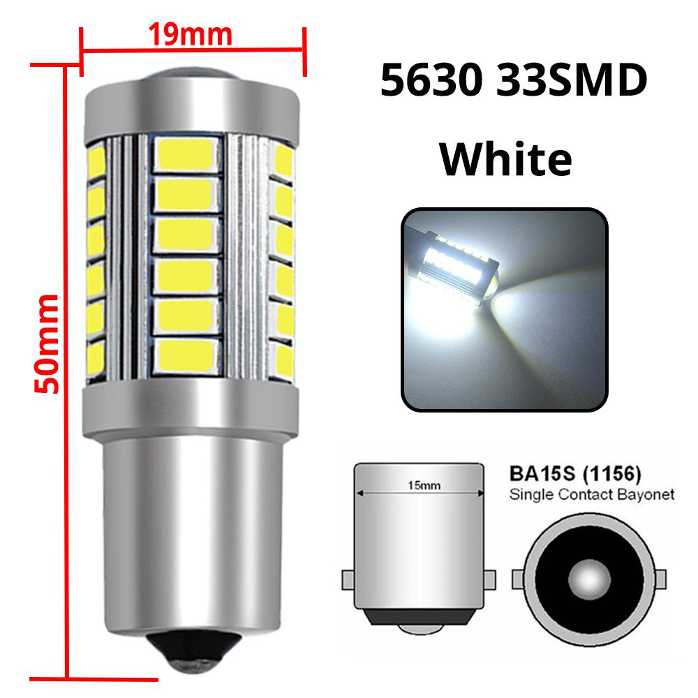 

Белый 1156 BA15S 1157 BAY15D H7 P21 5W 5630 33SMD Автомобильный светодиодный номерной знак стоп-сигнал задние фонари поворотник задний фонарь DRL 1156 белый