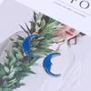 Korean Style Blue Moon Drip Oil Alloy Earrings