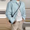 INCERUN Spring Men Casual Lapel Long Sleeve Buttons Up Cargo Jackets Coats